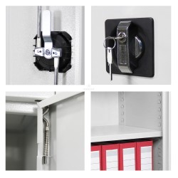 Jessan Ofis 198 lik Dosya Dolabı Gri-Kırmızı