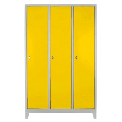 Jessan Ofis 3 lü Standart Soyunma Dolabı Gri-Sarı