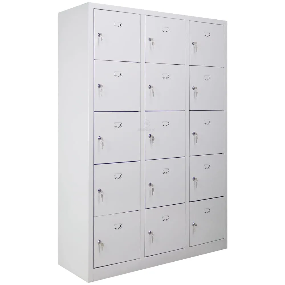 Jessan 15 Door Metal Locker Storage Cabinet Gray